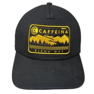 Caffeina Blend Out Snapback Trucker Hat Black One Size Adjustable Outdoor Big X